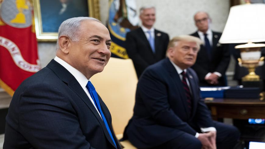 WASHINGTON, DC - SEPTEMBER 15: U.S. President Donald Trump and Prime Minister of Israel Benjamin Netanyahu participate in a meeting in the Oval Office of the White House on September 15, 2020 in Washington, DC. Netanyahu is in Washington to participate in the signing ceremony of the Abraham Accords. (Photo by Doug Mills/Pool/Getty Images)
