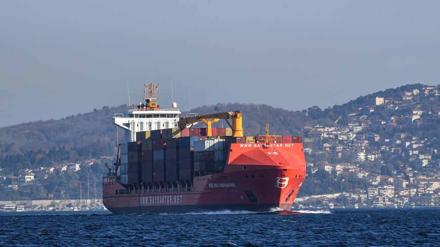 A container ship sails to marmara sea on December 18, 2019 in Istanbul. (Photo by Ozan KOSE / AFP) (Photo by OZAN KOSE/AFP via Getty Images)