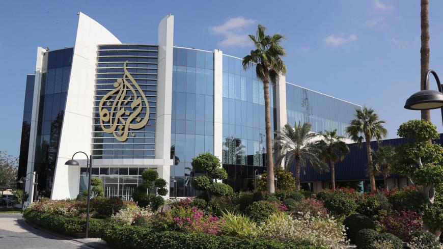 A picture taken on December 5, 2019, shows a general view of the headquarters of al-Jazeera Media Network, in the Qatari capital Doha. - Qatar-based broadcaster Al-Jazeera has travelled a long and bumpy road from the early 2000s when it was best known for airing tapes of former Al-Qaeda leader Osama bin Laden. It now cultivates a loyal youth audience on social media alongside the satellite channels which have won it both acclaim and scorn. (Photo by KARIM JAAFAR / AFP) (Photo by KARIM JAAFAR/AFP via Getty I
