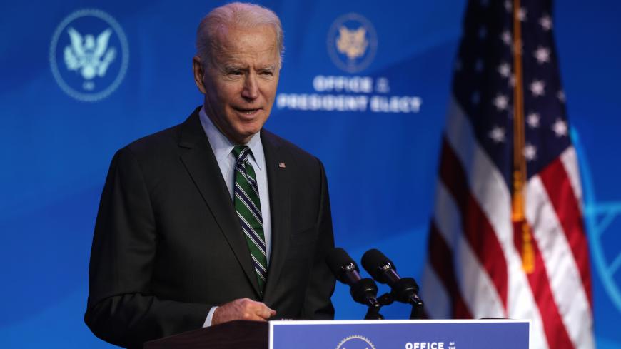 WILMINGTON, DELAWARE - JANUARY 16:  U.S. President-elect Joe Biden speaks during an announcement January 16, 2021 at the Queen theater in Wilmington, Delaware. President-elect Joe Biden has announced key members of his incoming White House science team.  (Photo by Alex Wong/Getty Images)