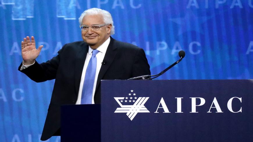 WASHINGTON, DC - MARCH 06:  U.S. Ambassador to Israel David Friedman addresses the American Israel Public Affairs Committee's annual policy conference at the Washington Convention Center March 6, 2018 in Washington, DC. With thousands of delegates and attendees, the annual AIPAC conference is the largest gathering of the pro-Israel movement in the United States.  (Photo by Chip Somodevilla/Getty Images)