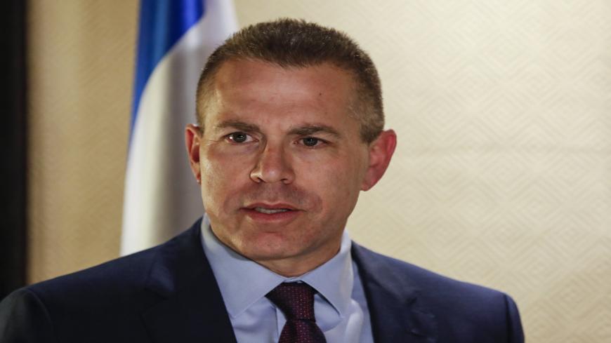 Israel's Public Security Minister Gilad Erdan is seen as he receives Italy's interior minister at a hotel in Jerusalem on December 11, 2018. (Photo by Ahmad GHARABLI / AFP)        (Photo credit should read AHMAD GHARABLI/AFP via Getty Images)