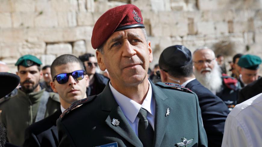 New Israeli Chief of Staff Aviv Kochavi attends a ceremony at the Western Wall, the holiest place where Jews can pray, on January 15, 2019, in the Old City of Jerusalem. (Photo by MENAHEM KAHANA / AFP) (Photo credit should read MENAHEM KAHANA/AFP via Getty Images)