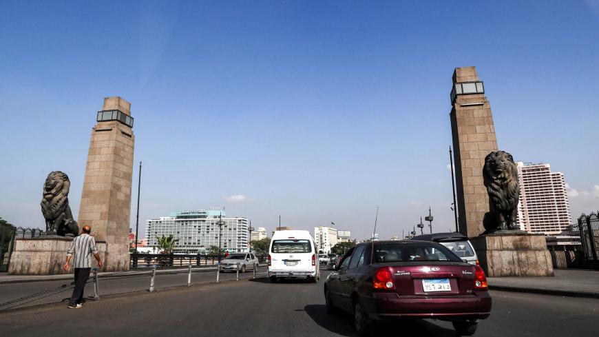 This picture taken on October 23, 2019 shows a view of car traffic flowing through the Kasr el-Nil bridge across the Nile river in Egyptian capital Cairo's central Zamalek district. (Photo by Mohamed el-Shahed / AFP) (Photo by MOHAMED EL-SHAHED/AFP via Getty Images)
