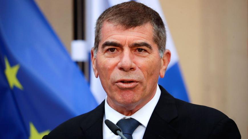 Israel's Foreign Minister Gabi Ashkenazi speaks during a news conference with his UAE Foreign Minister counterpart and German Foreign Minister following their historic meeting at Villa Borsig in Berlin, on October 6, 2020. (Photo by HANNIBAL HANSCHKE / POOL / AFP) (Photo by HANNIBAL HANSCHKE/POOL/AFP via Getty Images)