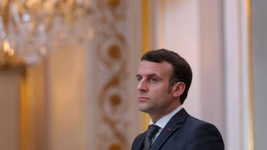 French President Emmanuel Macron reacts after a German-French Security Council video conference with German Chancellor, at the Elysee Palace in Paris on February 5, 2021. (Photo by Thibault Camus / POOL / AFP) (Photo by THIBAULT CAMUS/POOL/AFP via Getty Images)
