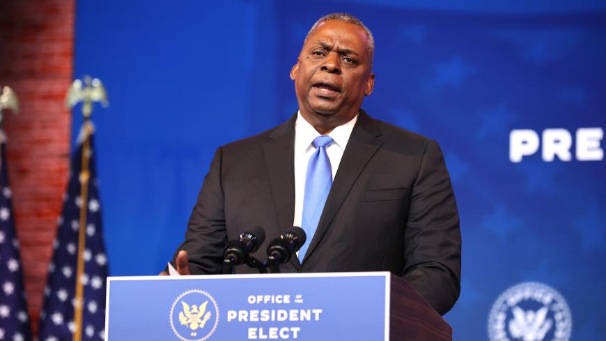 WILMINGTON, DELAWARE - DECEMBER 09: U.S. Army (retired) General Lloyd Austin speaks after being formally nominated to be Secretary of the Department of Defense by U.S. President-elect Joe Biden at the Queen Theatre on December 09, 2020 in Wilmington, Delaware. The only African-American to have headed U.S. Central Command, Lloyd Austin, 67, is a four-star general who was in charge of American forces in Iraq from 2010 to late 2011. (Photo by Chip Somodevilla/Getty Images)