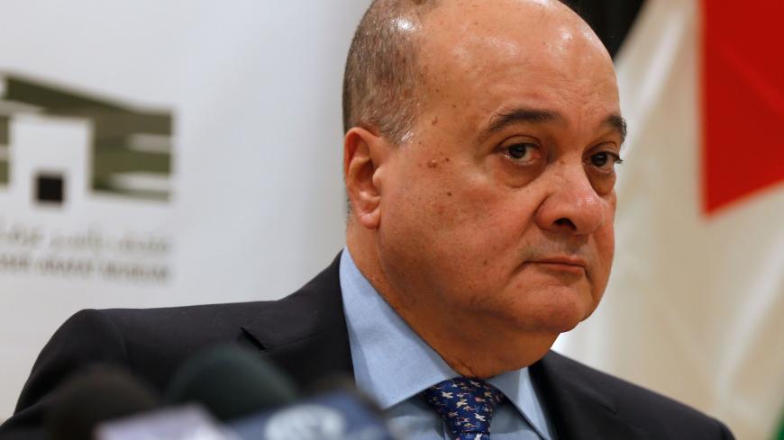 Nasser al-Kidwa, a member of Fatah's Central Committee and the nephew of late Palestinian leader Yasser Arafat, speaks during a press conference in the West Bank City of Ramallah, on January 18, 2017, - Al-Qidwa, widely seen as a possible successor to Palestinian president Mahmud Abbas, held a news conference on the outgoing US administration of Barack Obama and Donald Trump's presidency. (Photo by Abbas MOMANI / AFP)        (Photo credit should read ABBAS MOMANI/AFP via Getty Images)