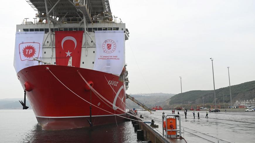 A picture taken at the port of Dilovasi, outside Istanbul, on June 20, 2019 shows the drilling ship 'Yavuz' scheduled to search for oil and gas off Cyprus. - Turkey is set to send a new ship on June 20 to search for oil and gas off Cyprus, in a move expected to escalate tensions after the EU called on Ankara to stop its "illegal drilling activities". The region near the divided island is believed have rich natural gas deposits, triggering a race between Turkey and the internationally recognised Cyprus, whic