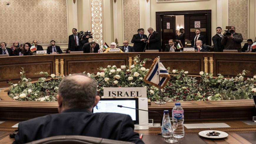 Delegations from Egypt, Israel, Cyprus, Italy, the Palestinian Authority, Jordan, France, the US and Greece attend the East Mediterranean Gas Forum (EMGF), in Cairo on January 16, 2020. (Photo by Khaled DESOUKI / AFP) (Photo by KHALED DESOUKI/AFP via Getty Images)