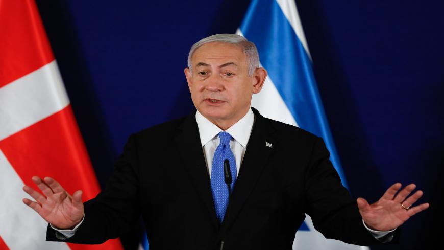 Israeli Prime Minister Benjamin Netanyahu, Danish Prime Minister Mette Frederiksen and Austrian Chancellor Sebastian Kurz (not pictured), give a joint press conference at the prime minister's office in Jerusalem, on 4 March 2021. (Photo by Olivier Fitoussi / POOL / AFP) (Photo by OLIVIER FITOUSSI/POOL/AFP via Getty Images)