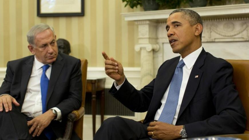 U.S. President Barack Obama speaks alongside Israeli Prime Minister Benjamin Netanyahu in the Oval Office of the White House in Washington, September 30, 2013. REUTERS/Jason Reed (UNITED STATES - Tags: POLITICS) - RTR3FG0R