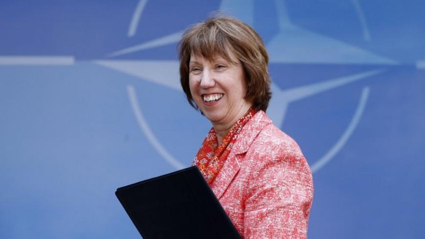 European Union foreign policy chief Catherine Ashton arrives at NATO headquarters after meeting Kosovo's Prime Minister Hashim Thaci (not pictured) and Serbian Prime Minister Ivica Dacic (not pictured) in Brussels April 19, 2013. Serbia and its former province of Kosovo struck an historic accord on Friday to settle relations, potentially setting Belgrade on the path to membership of the European Union in a major milestone in the region's recovery from the collapse of Yugoslavia. REUTERS/Francois Lenoir (BEL