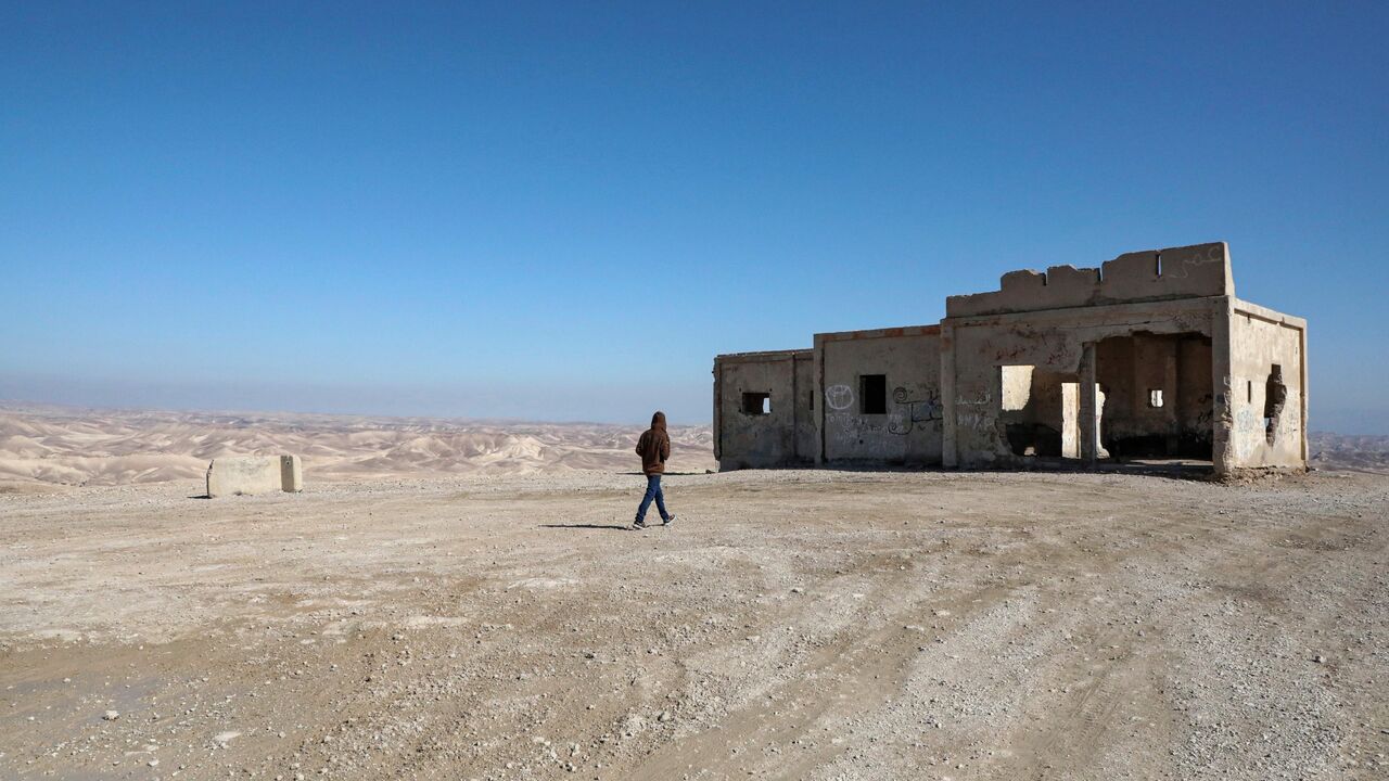 Abandoned former Jordanian police station in West Bank