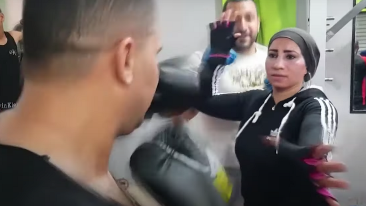 Sabah Abdel Halim is seen in her gym in Beni Suef, Egypt. 