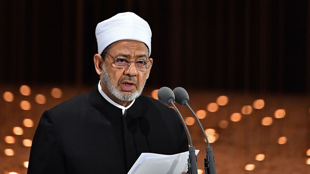 Egypt's Azhar Grand Imam Sheikh Ahmed al-Tayeb delivers a speech during the Founders Memorial event in Abu Dhabi on Feb. 4, 2019. 