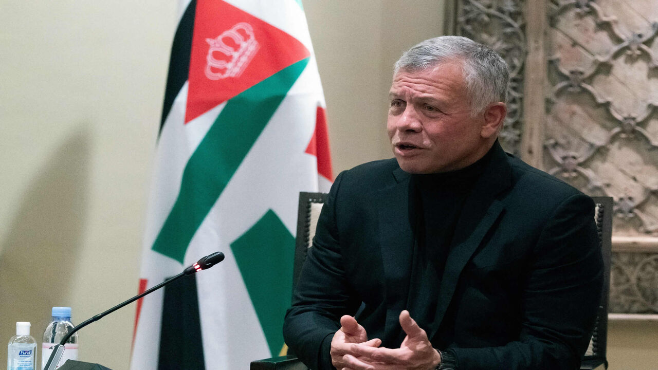 Jordanian King Abdullah meets with US Secretary of State Antony Blinken (unseen) at Bayt al-Urdon, Amman, Jordan, May 26, 2021.