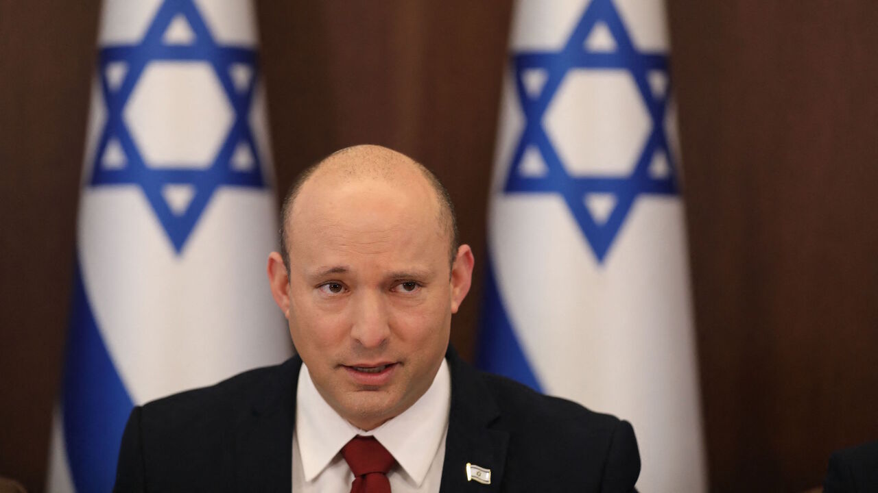 Israel's Prime Minister Naftali Bennett attends the weekly cabinet meeting in Jerusalem on Aug. 1, 2021.