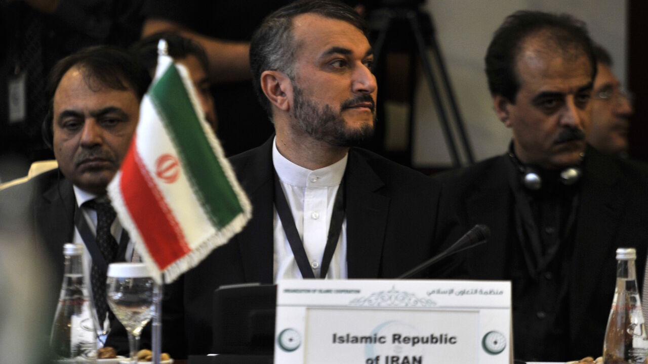 Iranian Deputy Foreign Minister Hossein Amir-Abdollahian attends an extraordinary meeting of the Organisation of Islamic Cooperation (OIC) on June 16, 2015, in the Saudi Red Sea city of Jeddah.