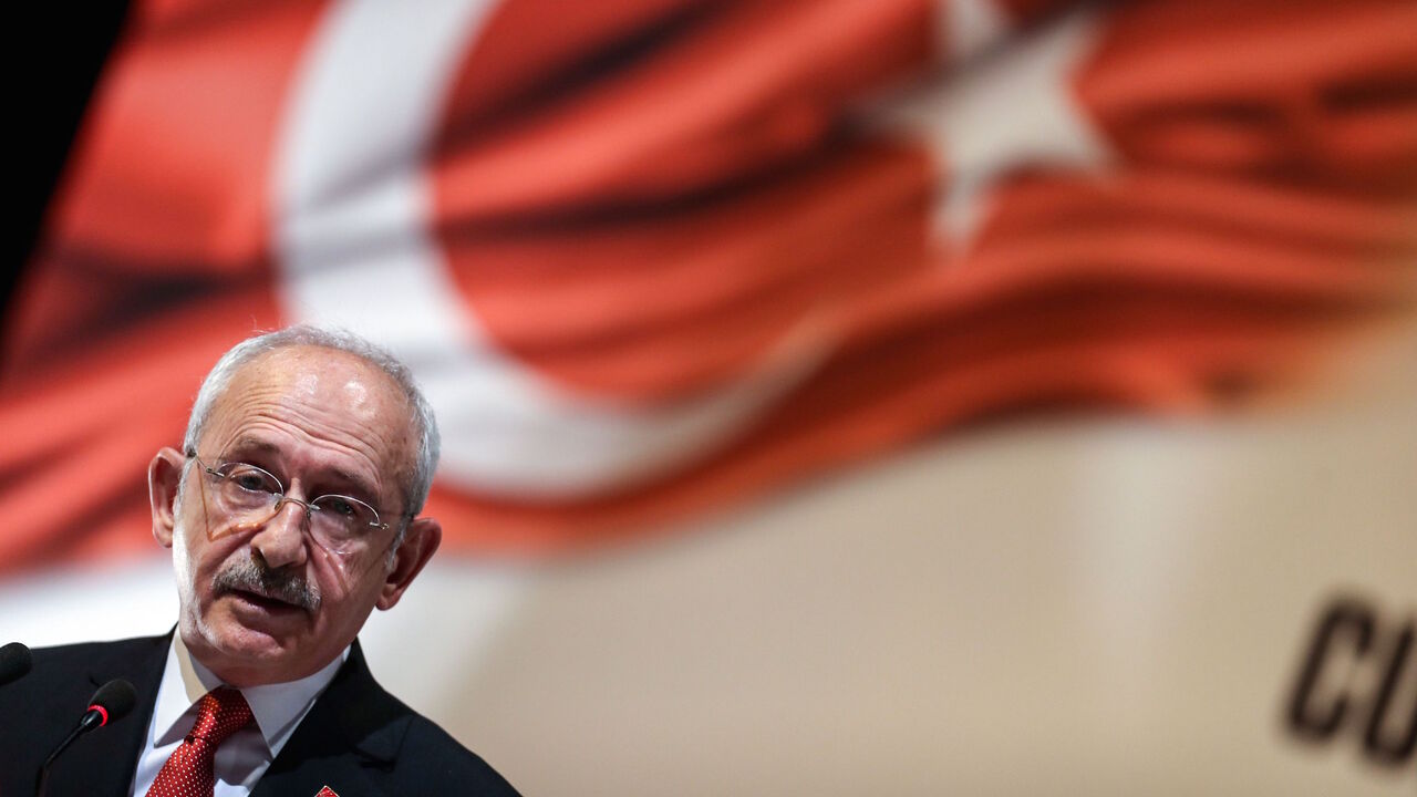 Main opposition Republican People's Party (CHP) leader Kemal Kilicdaroglu makes a press statement at his party's headquarters in Ankara, on Sept. 16, 2020. 