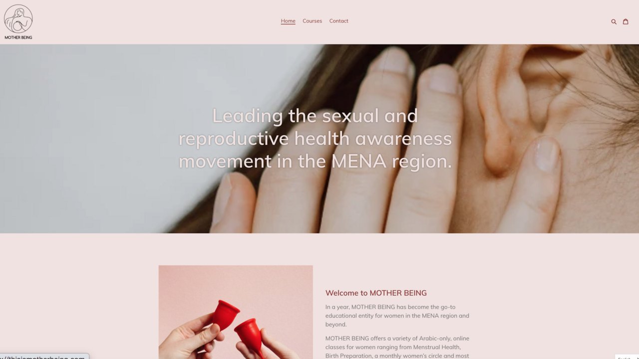 A screenshot from “Mother Being" — an online platform launched by Egyptian activist Nour Emam to educate women in Egypt and the Arab world.