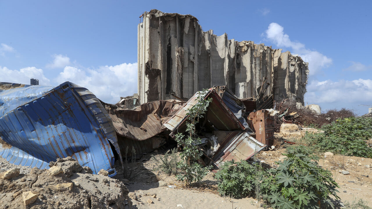 Illustration picture shows ground zero at a visit to the 'Ground Zero' site and memorial of the Beirut Port explosion of August 2020, in Beirut, Lebanon, part of a six days working visit in Jordan and Lebanon of Belgian cooperation minister Kitir, in Amman, Jordan, Sept. 22, 2021