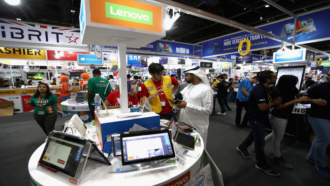 Visitors attend Gitex Shopper at the World Trade Center, Dubai, United Arab Emirates, Sept. 24, 2017.