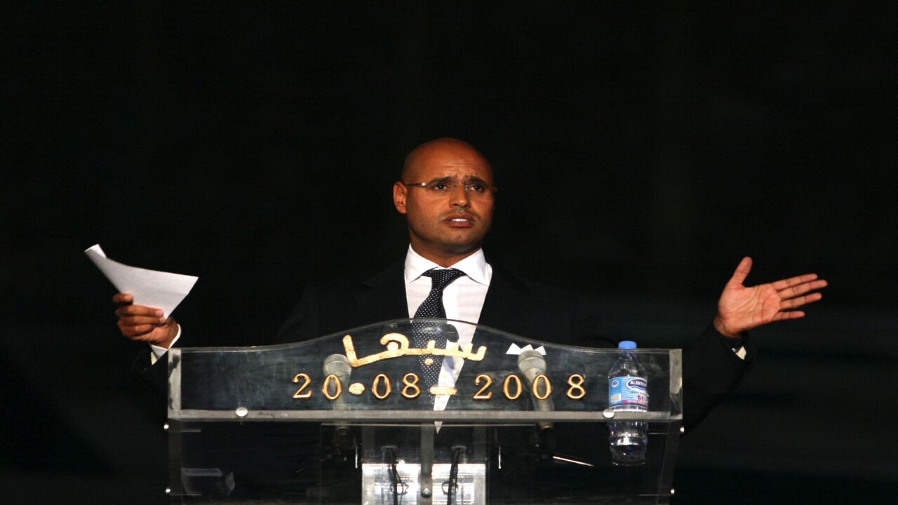 The son of Libyan leader Moammar Gadhafi, Saif al-Islam, Aug. 20, 2008, in Sebha, 800 kilometers south of Tripoli.