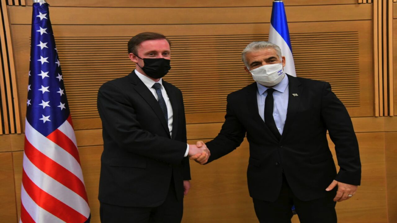 US national security adviser Jake Sullivan meets with Israeli Foreign Minister Yair Lapid, Dec. 22, 2021, in Israel.