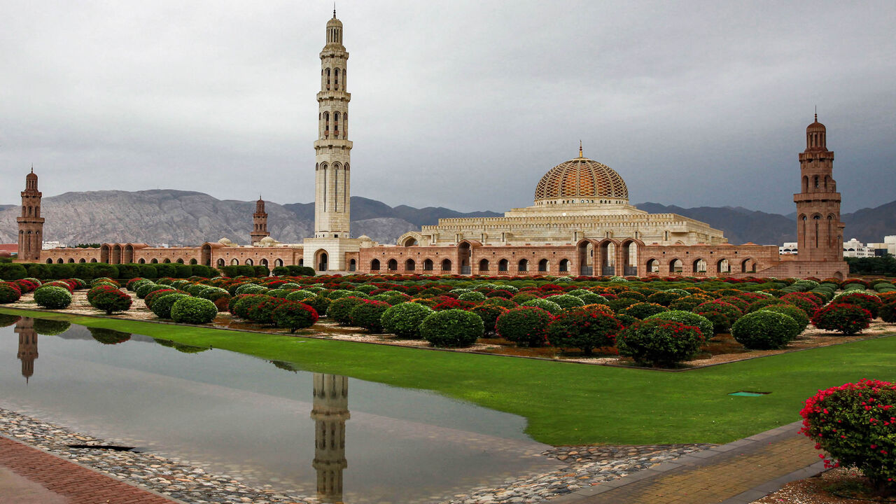 This picture shows a view of the Sultan Qaboos Grand Mosque following heavy rainfall, Muscat, Oman, Jan. 4, 2022.