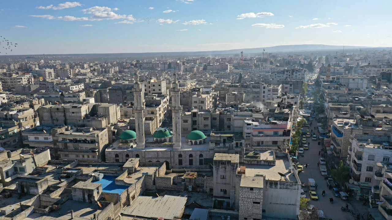 An aerial view shows the rebel-held northwestern city of Idlib, Syria, Jan. 16, 2022.