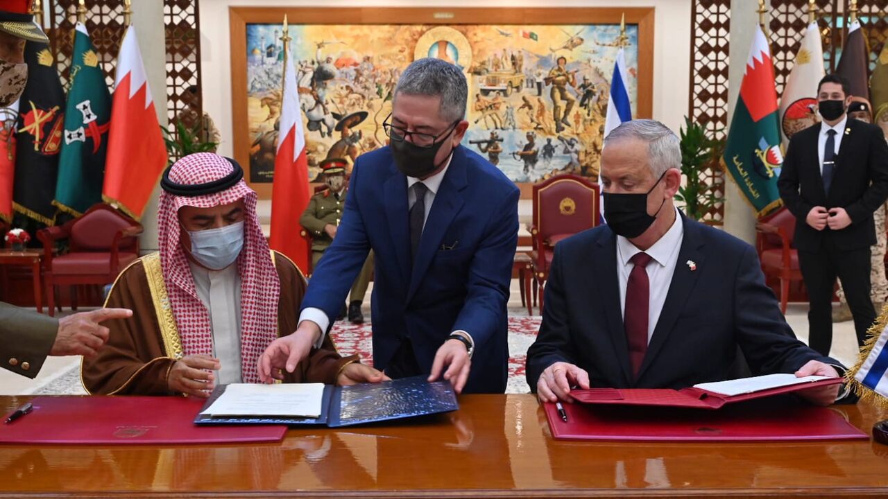 Israeli Defense Minister Benny Gantz and Emirati Defense Minister Abdullah Bin Hassan Al Nuaimi