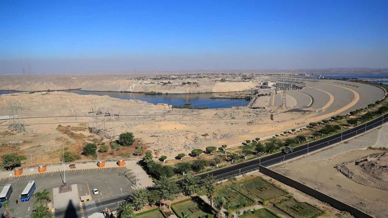 A picture taken on January 3, 2021, shows a general view of Egypt's High Dam in Aswan.