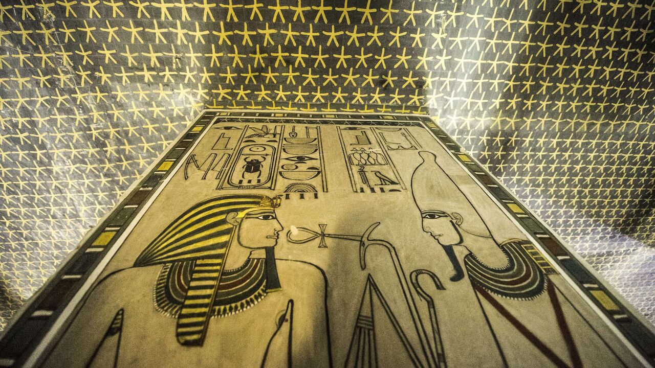 A picture taken on Sept. 29, 2015, shows a wall relief inside the Amenhotep II tomb at the Valley of the Kings.