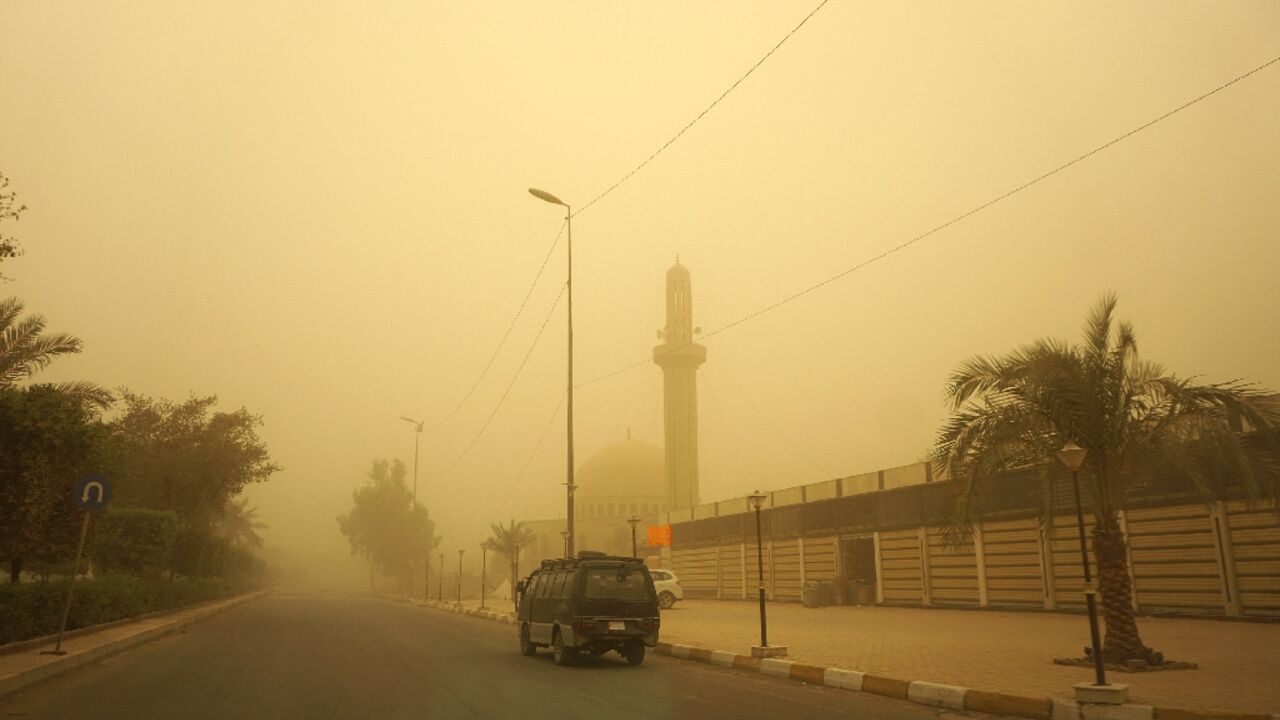 The streets of Iraq's capital Baghdad were once more largely bereft of traffic on Monday morning, as the latest in a series of sandstorms descended The streets of Iraq's capital Baghdad were once more largely bereft of traffic on Monday morning, as the latest in a series of sandstorms descended