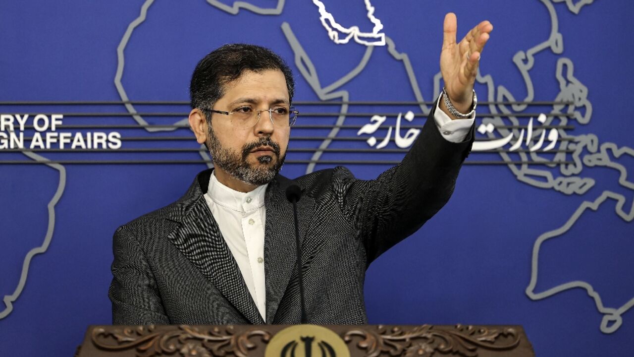 Iran's foreign ministry spokesman Saeed Khatibzadeh holds a press conference in Tehran on May 9, 2022 Iran's foreign ministry spokesman Saeed Khatibzadeh holds a press conference in Tehran on May 9, 2022