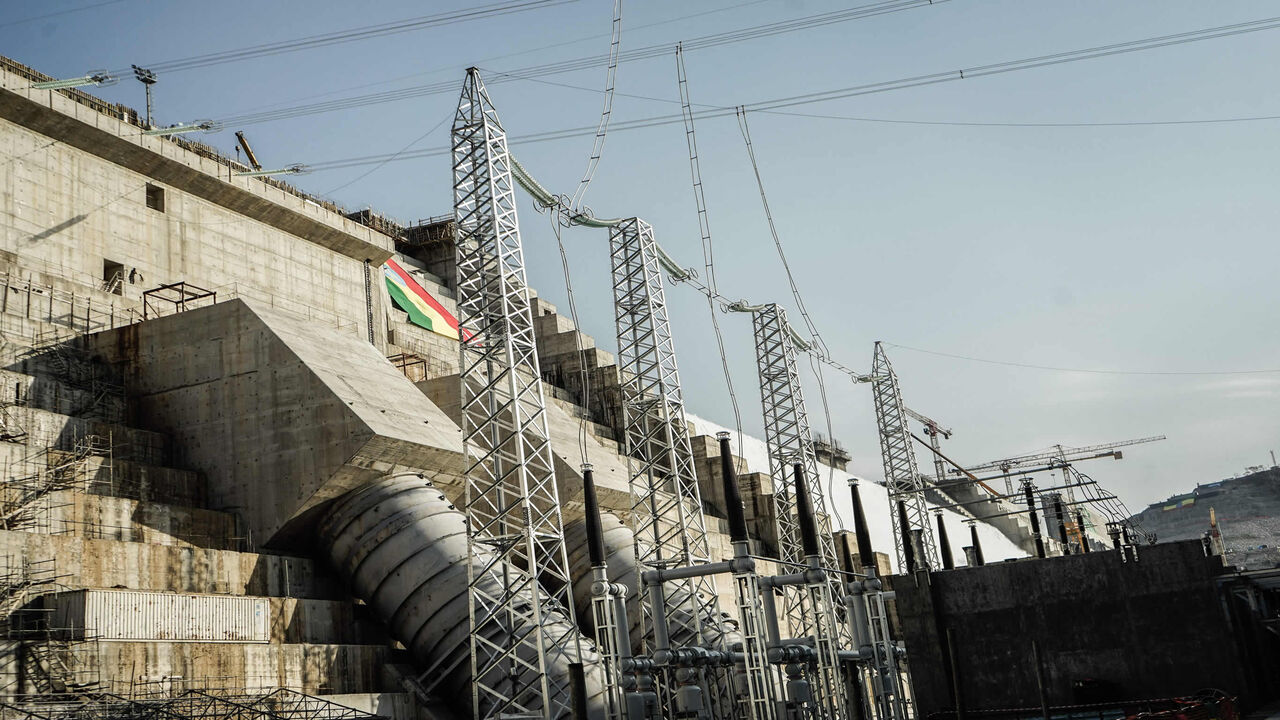 This general view shows the site of the Grand Ethiopian Renaissance Dam, Guba, Ethiopia, Feb. 19, 2022.