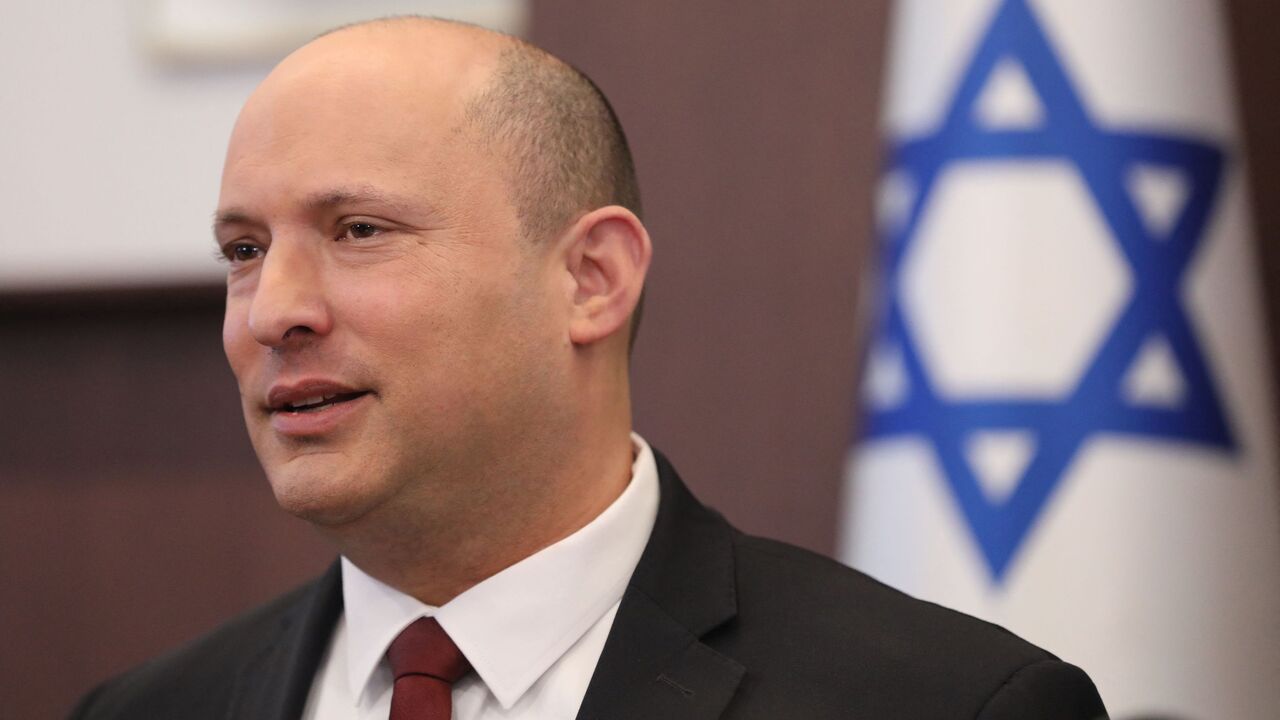 Israeli Prime Minister Naftali Bennett attends a Cabinet meeting at the prime minister's office, Jerusalem, March 27, 2022.