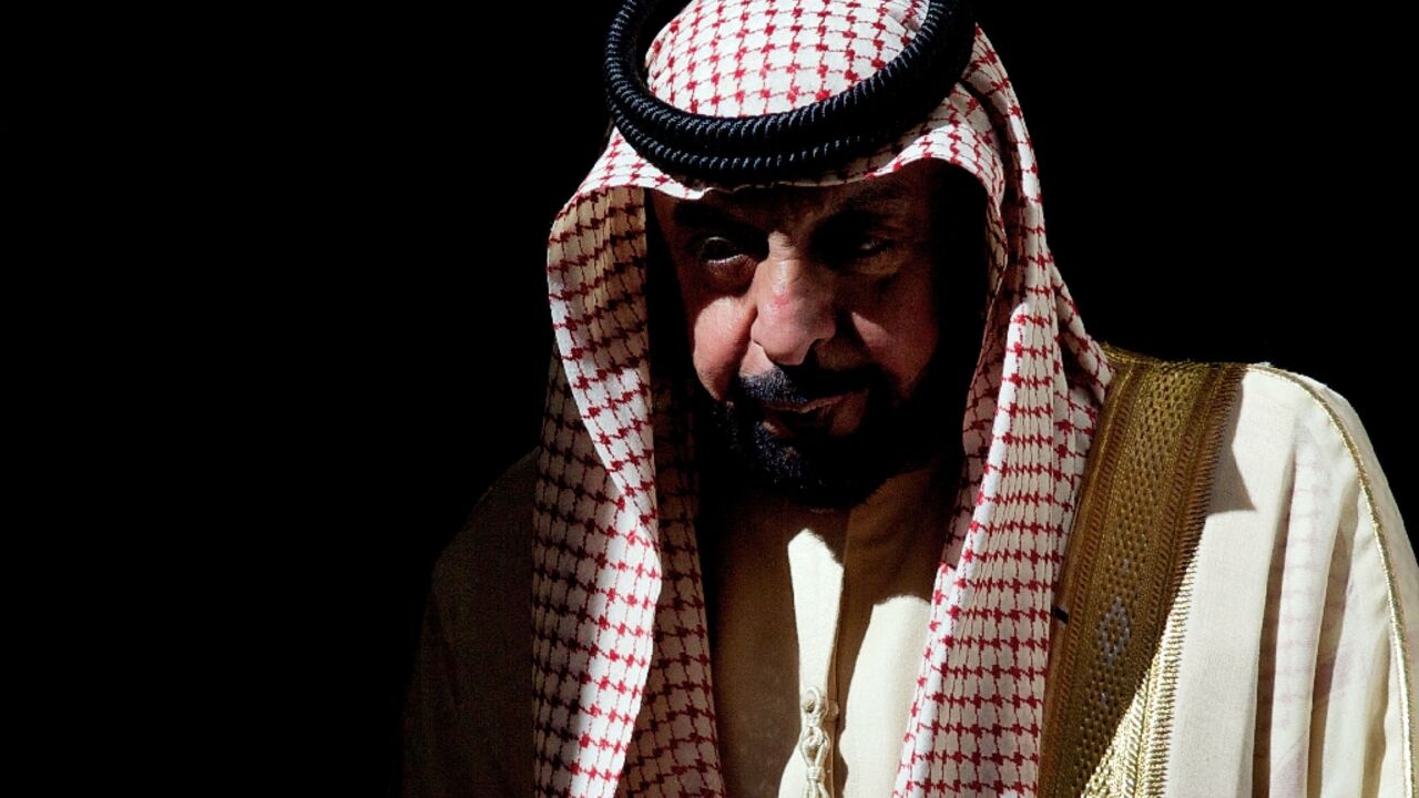 This file photo taken on May 1, 2013 shows Emirati President Sheikh Khalifa bin Zayed Al-Nahyan, who died on Friday aged 73 This file photo taken on May 1, 2013 shows Emirati President Sheikh Khalifa bin Zayed Al-Nahyan, who died on Friday aged 73