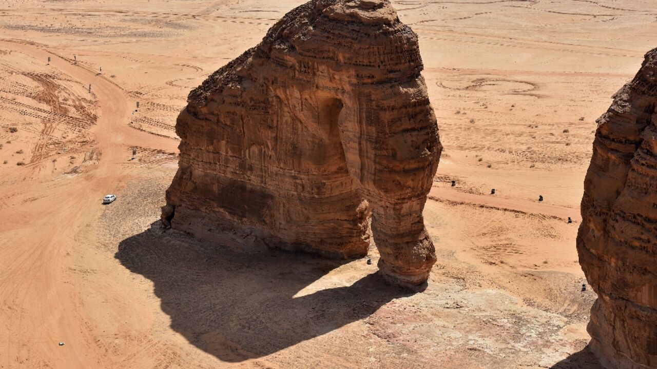 'Elephant rock' in the Ula desert near the northwestern Saudi Arabian town of al-Ula