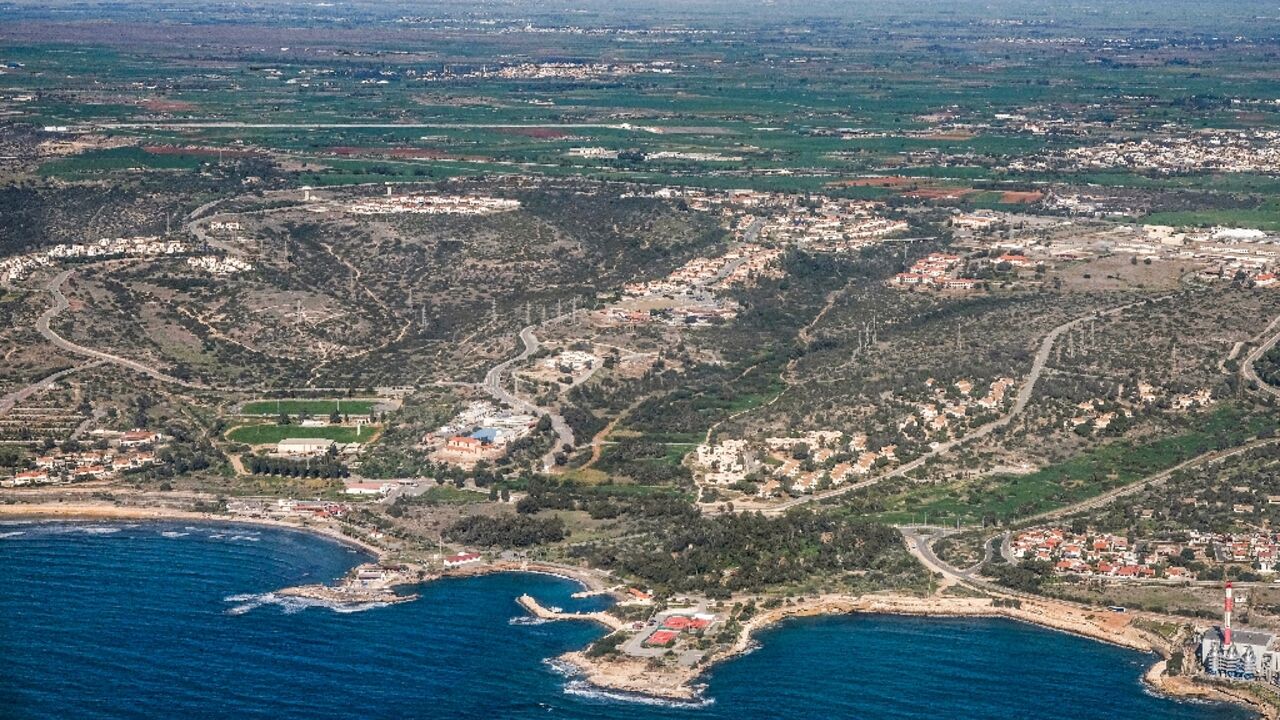 An aerial view of Britain's military Dhekelia Sovereign Base Area in eastern Cyprus, a former British colony which became independent in 1960