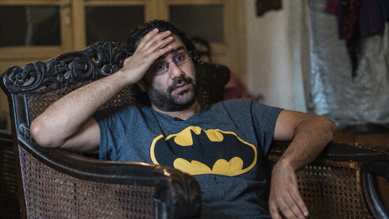 Egyptian activist and blogger Alaa Abdel Fattah gives an interview at his home in Cairo on May 17, 2019 Egyptian activist and blogger Alaa Abdel Fattah gives an interview at his home in Cairo on May 17, 2019