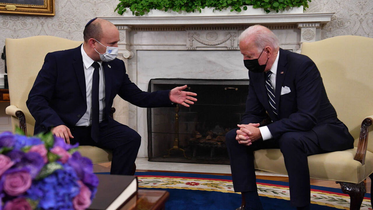 US President Joe Biden meets with Israeli Prime Minister Naftali Bennett in the Oval Office of the White House, Washington, Aug. 27, 2021.