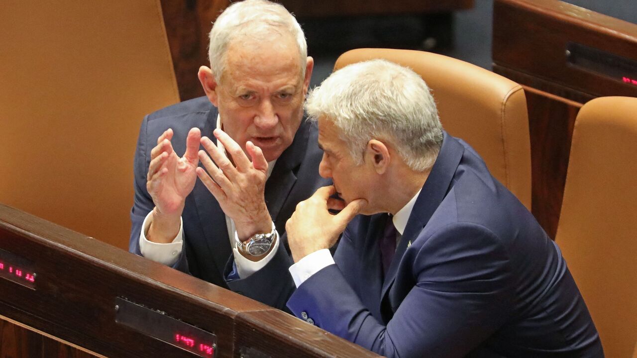 Israel's Defense Minister Benny Gantz and Foreign Minister Yair Lapid.