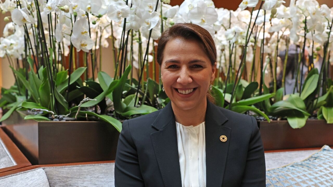 UAE's Climate Change and Environment Minister Mariam Almheiri during an interview with AFP in the French capital Paris