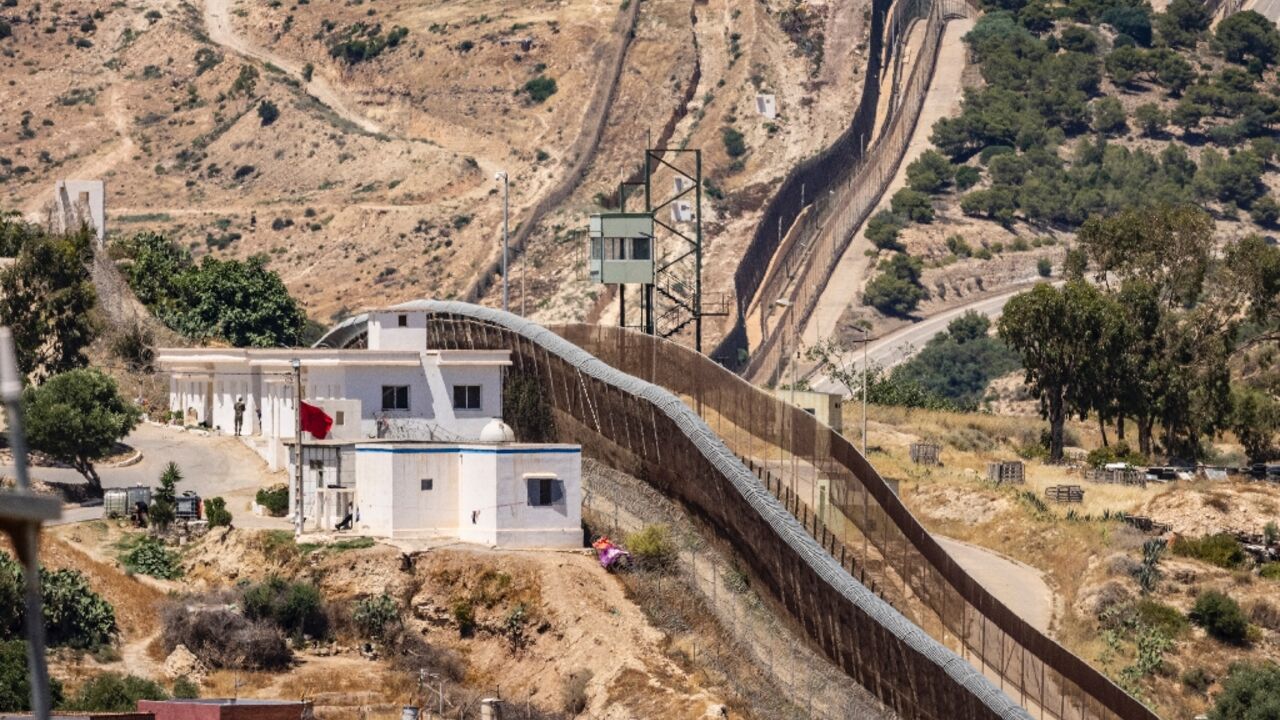 The border fence separating Morocco and Spain's North African Melilla enclave