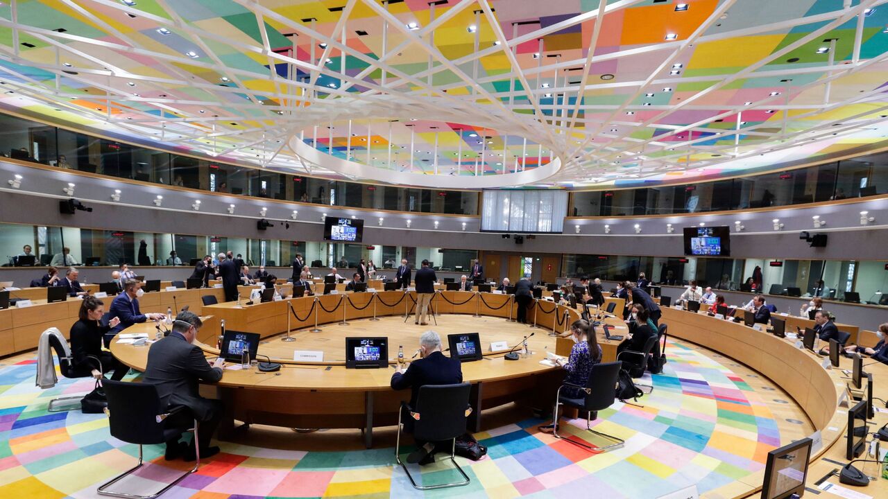 A general view of EU ambassadors with European High Representative of the Union for Foreign Affairs Josep Borrell. 