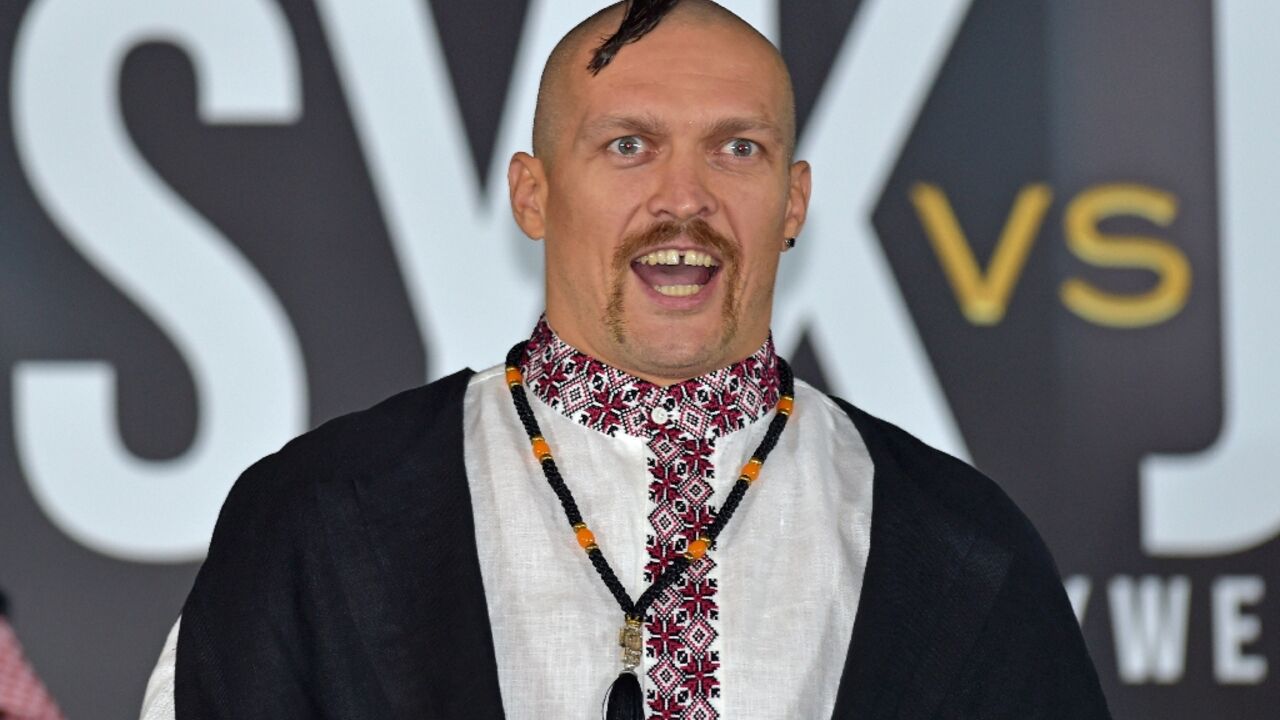 Ukranian boxer Oleksandr Usyk adopted a Cossack look for the  press conference ahead of his heavyweight rematch with Anthony Joshua