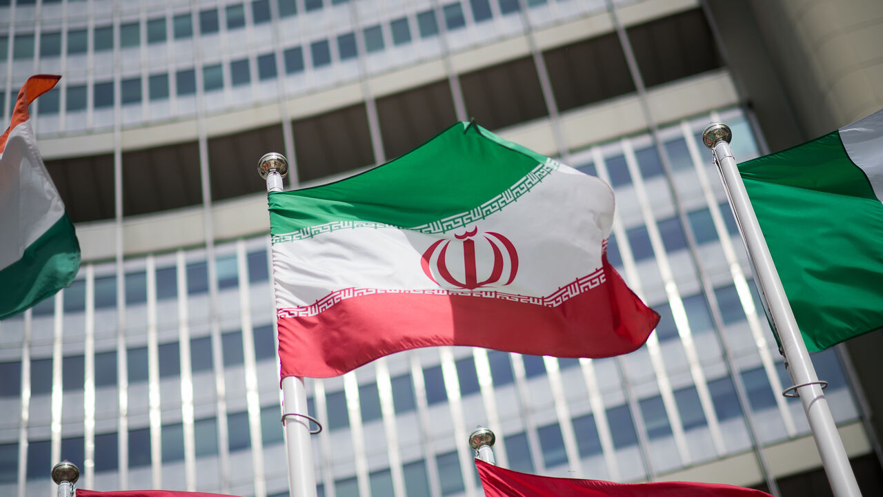 The flag of Iran is seen in front of the building of the International Atomic Energy Agency (IAEA) Headquarters ahead of a press conference by Rafael Grossi, Director General of the IAEA, about the agency's monitoring of Iran's nuclear energy program on May 24, 2021 in Vienna, Austria. The IAEA has been in talks with Iran over extending the agency's monitoring program. Meanwhile Iranian and international representatives have been in talks in recent weeks in Vienna over reviving the JCPOA Iran nuclear deal. 