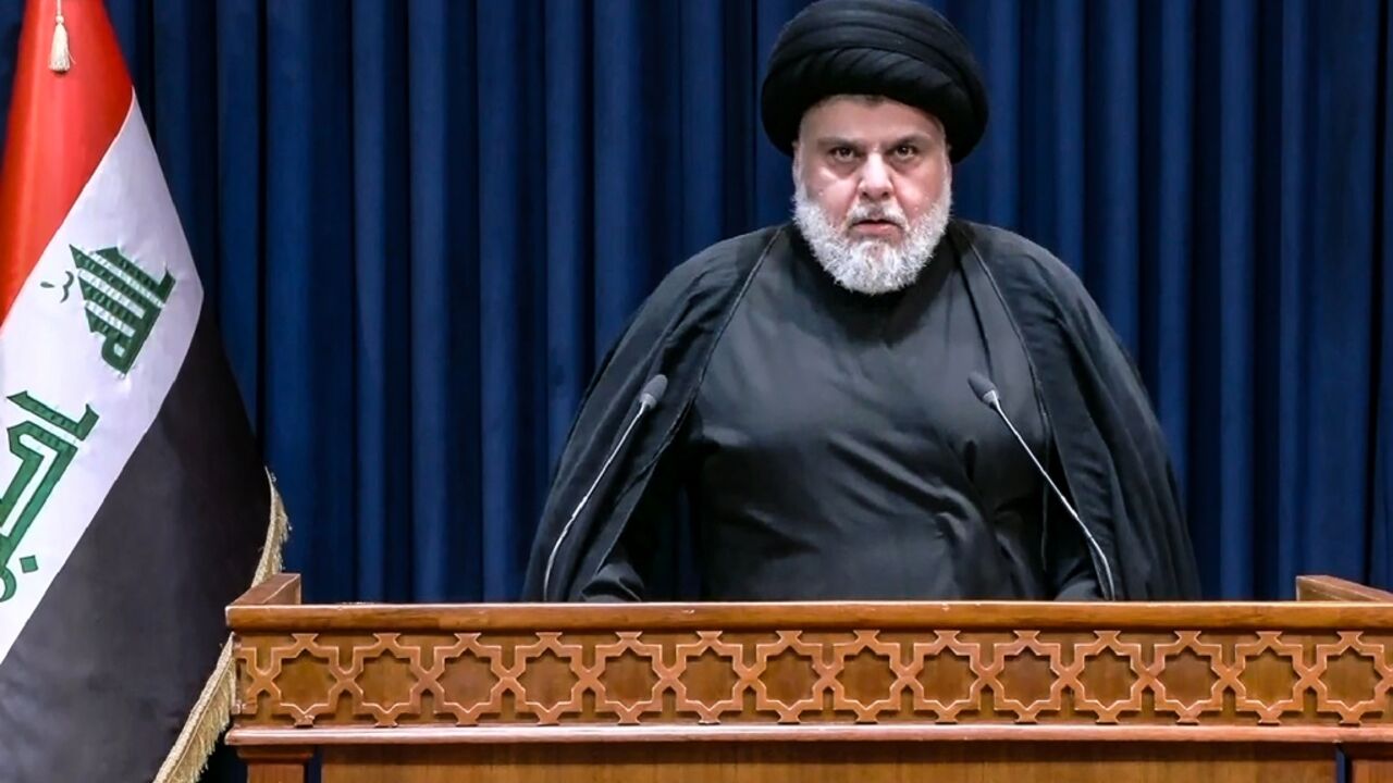 Shiite preacher Moqtada Sadr, whose bloc won the most seats in Iraq's elections last year, demanded today that parliament be dissolved and new elections be called Shiite preacher Moqtada Sadr, whose bloc won the most seats in Iraq's elections last year, demanded today that parliament be dissolved and new elections be called
